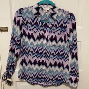 XS blue/ purple button down
